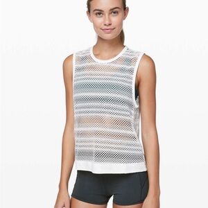 Lululemon Sweat Your Heart Out Muscle Tank White Sz. 10